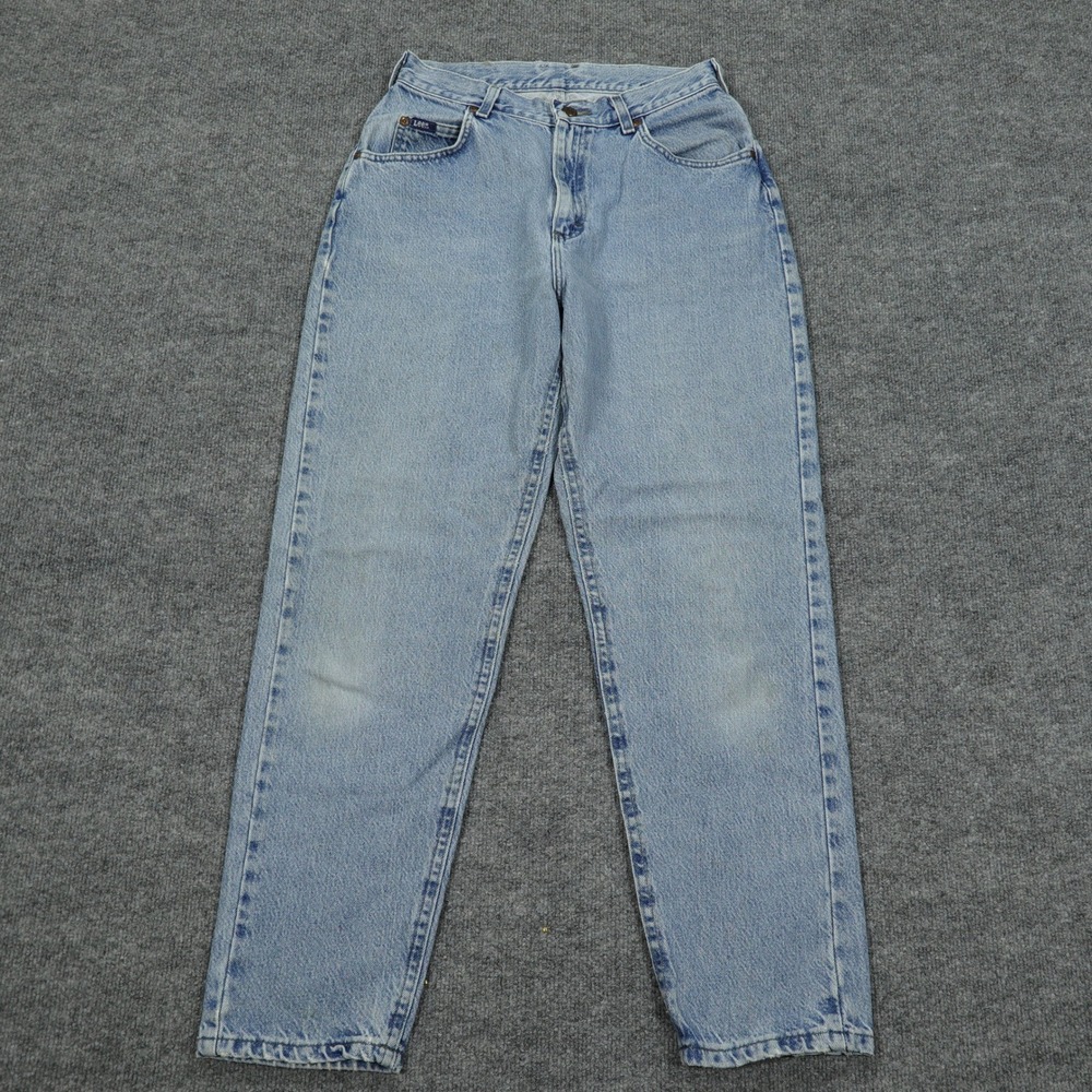 Vintage Lee Jeans Womens 10 Light Wash High Rise Tapered Leg Denim 90s Mom Jeans